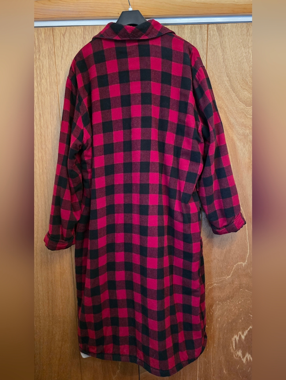 L.L. Bean Red & Black Buffalo Plaid Robe, XXL Tall - Picture 5 of 5